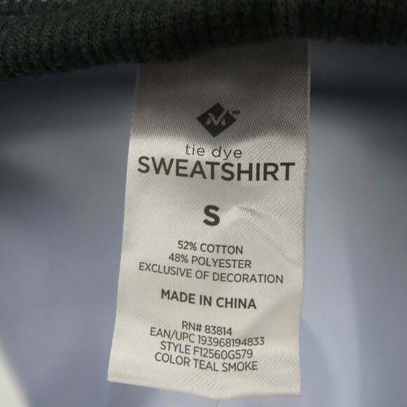 Member's Mark Women's Small Tie Dye Sweatshirt S Gray Smoke NWT - Picture 3 of 5